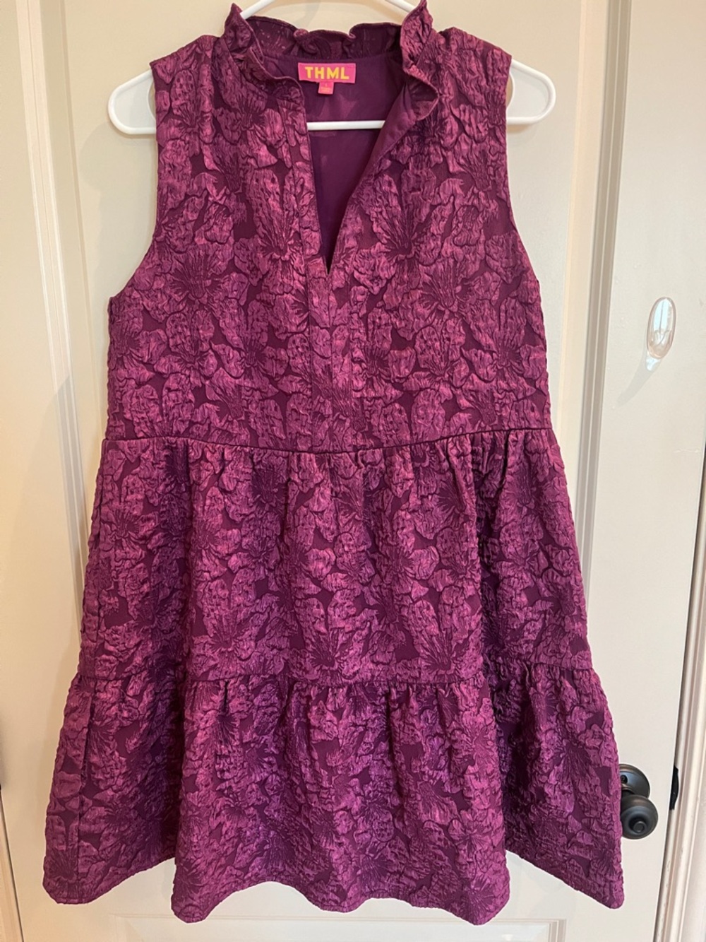THML Textured Plum Sleeveless Dress